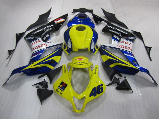 Amarelo Azul 46 Carenagem CBR 600RR 2007-2008 Amarelo Azul 46 Carenagem CBR 600RR 2007-2008