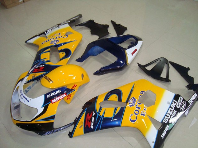 Amarelo Azul Corona Extra Motul Carenagem GSXR 750 K1 K2 K3 2001-2003 Amarelo Azul Corona Extra Motul Carenagem GSXR 750 K1 K2 K3 2001-2003