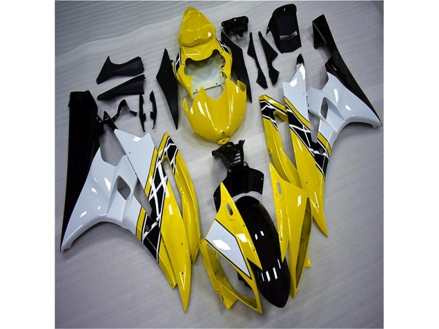 Amarelo Branco Preto Plástico R6 2006-2007 Amarelo Branco Preto Plástico R6 2006-2007
