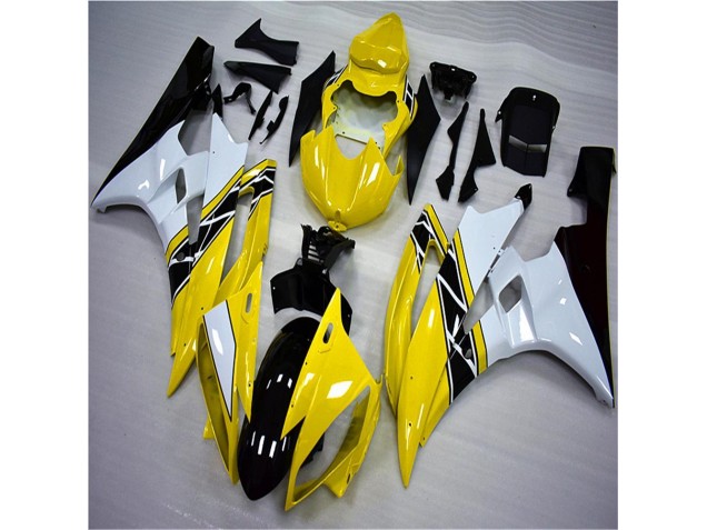 Amarelo Branco Preto Plástico R6 2006-2007 Amarelo Branco Preto Plástico R6 2006-2007