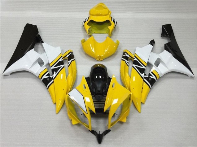 Amarelo Branco Preto Plástico R6 2006-2007 Amarelo Branco Preto Plástico R6 2006-2007