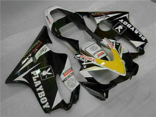 Amarelo Prata Preto Playboy Carenagem CBR 600 F4i 2001-2003 Amarelo Prata Preto Playboy Carenagem CBR 600 F4i 2001-2003
