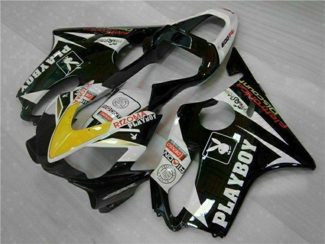 Amarelo Prata Preto Playboy Carenagem CBR 600 F4i 2001-2003 Amarelo Prata Preto Playboy Carenagem CBR 600 F4i 2001-2003