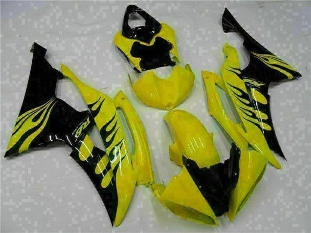 Amarelo Preto Abs Plásticos R6 2008-2016 Amarelo Preto Abs Plásticos R6 2008-2016