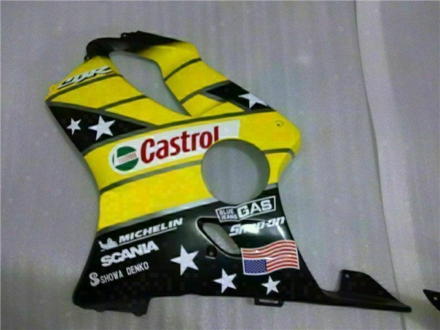 Amarelo Preto Castrol Cycle World Carenagem CBR 600 F4i 2001-2003 Amarelo Preto Castrol Cycle World Carenagem CBR 600 F4i 2001-2003