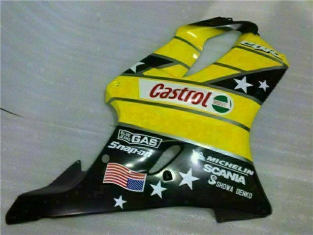 Amarelo Preto Castrol Cycle World Carenagem CBR 600 F4i 2001-2003 Amarelo Preto Castrol Cycle World Carenagem CBR 600 F4i 2001-2003