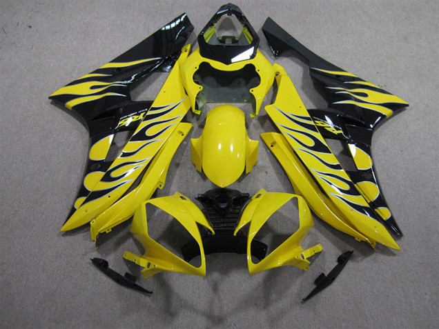 Amarelo Preto Chama Carenagem R6 2006-2007 Amarelo Preto Chama Carenagem R6 2006-2007