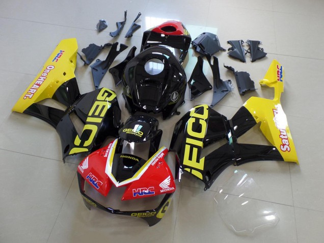 Amarelo Preto Geico Carenagem CBR 600RR 2013-2021 Amarelo Preto Geico Carenagem CBR 600RR 2013-2021
