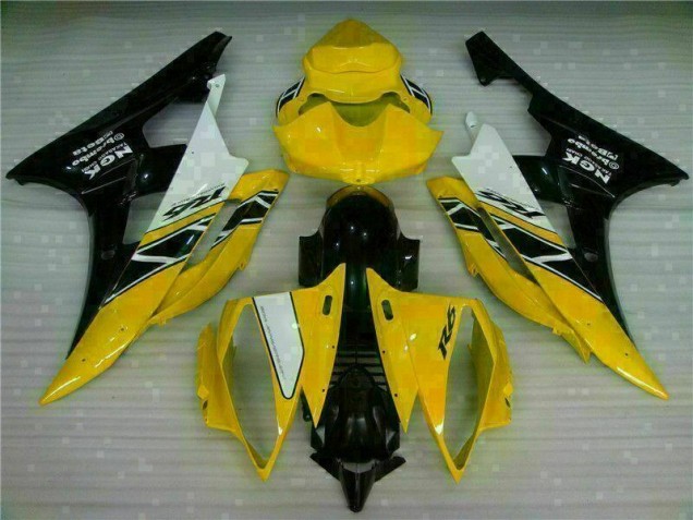 Amarelo Preto Kit Completo Carenagem R6 2006-2007 Amarelo Preto Kit Completo Carenagem R6 2006-2007