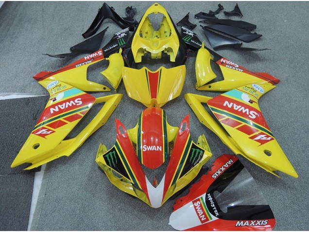 Amarelo Vermelho Swan Carenagem R1 2007-2008 Amarelo Vermelho Swan Carenagem R1 2007-2008
