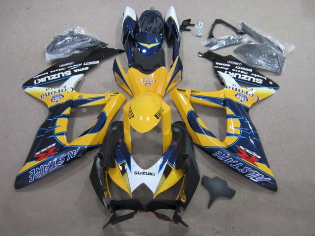 Azul Amarelo Corona Extra Carenagem GSXR 600 K8 2008-2010