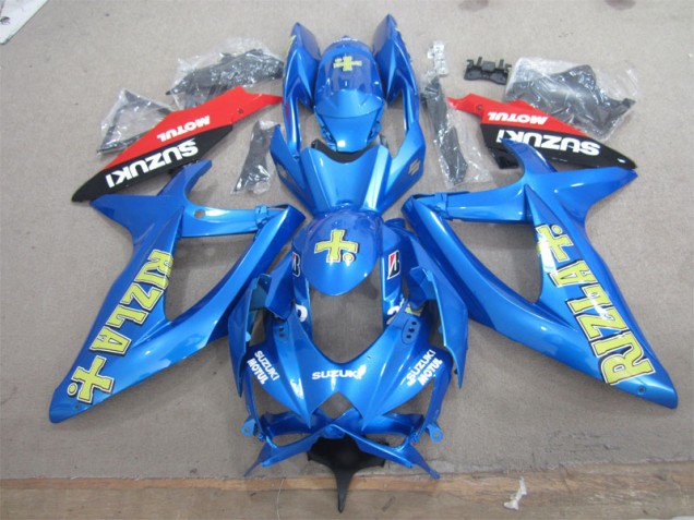 Azul Amarelo Rizla Branco Motul Carenagem GSXR 600 K8 2008-2010 Azul Amarelo Rizla Branco Motul Carenagem GSXR 600 K8 2008-2010