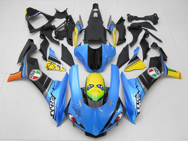 Azul Amarelo Tubarão Carenagem R1 2015-2019 Azul Amarelo Tubarão Carenagem R1 2015-2019