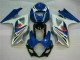 Azul Branco Abs Kits Completos Carenagem GSXR 1000 K7 2007-2008