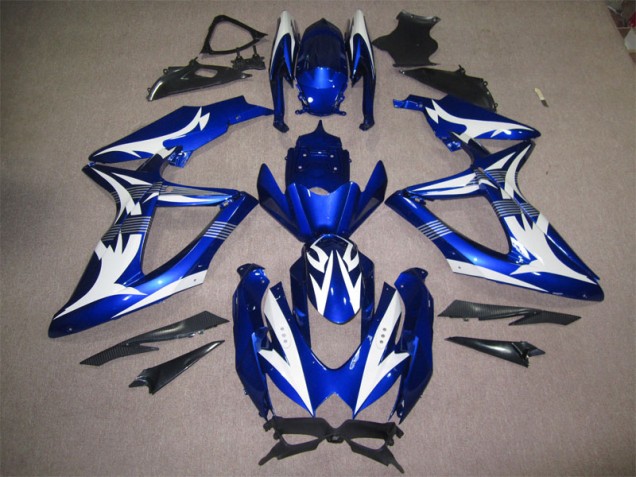Azul Branco Carenagem GSXR 600 K8 2008-2010 Azul Branco Carenagem GSXR 600 K8 2008-2010