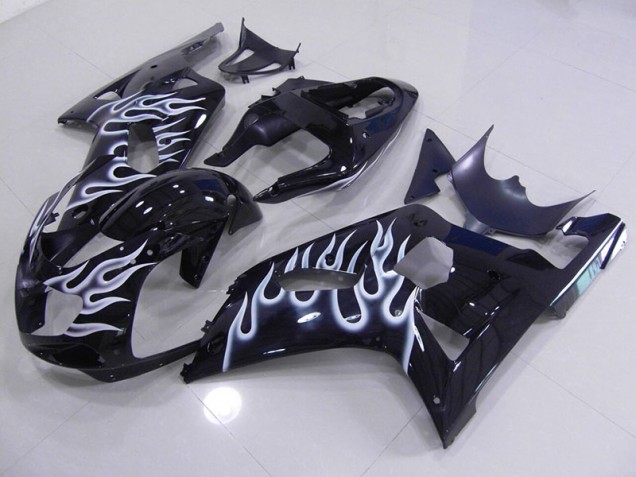 Azul Branco Chama Carenagem GSXR 750 K1 K2 K3 2001-2003 Azul Branco Chama Carenagem GSXR 750 K1 K2 K3 2001-2003