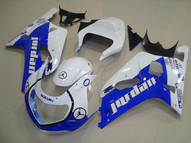 Azul Branco Jordan Carenagem GSXR 750 K1 K2 K3 2001-2003 Azul Branco Jordan Carenagem GSXR 750 K1 K2 K3 2001-2003