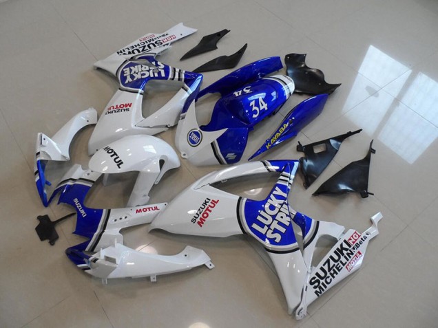 Azul Branco Lucky Strike Motul 34 Carenagem GSXR 750 K6 2006-2007