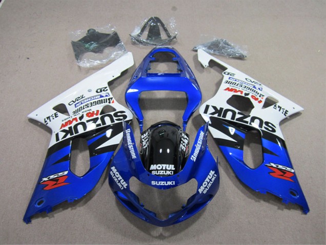 Azul Branco Motul Abs Carenagem GSXR 600 K1 K2 K3 2001-2003 Azul Branco Motul Abs Carenagem GSXR 600 K1 K2 K3 2001-2003