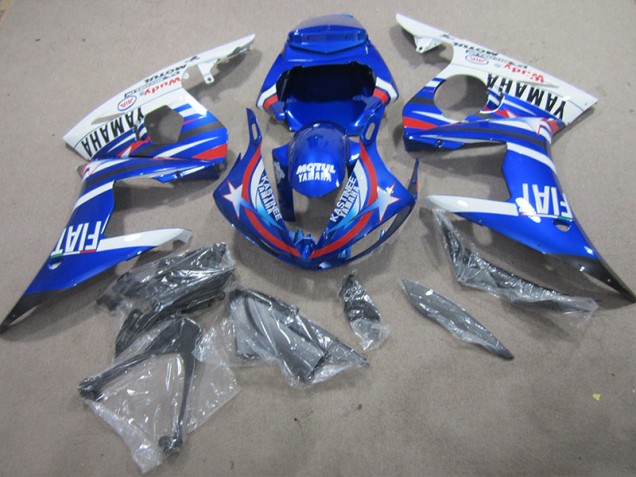 Azul Branco Motul Fiat Kit Carenagem R6 2003-2005 Azul Branco Motul Fiat Kit Carenagem R6 2003-2005