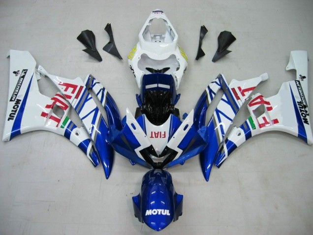 Azul Branco Motul Vermelho Fiat Carenagem R6 2006-2007 Azul Branco Motul Vermelho Fiat Carenagem R6 2006-2007