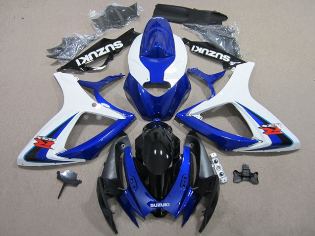 Azul Branco Plásticos GSXR 600 K6 2006-2007 Azul Branco Plásticos GSXR 600 K6 2006-2007