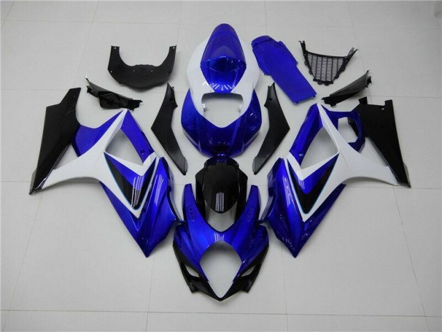Azul Branco Preto Carenagem GSXR 1000 K7 2007-2008 Azul Branco Preto Carenagem GSXR 1000 K7 2007-2008