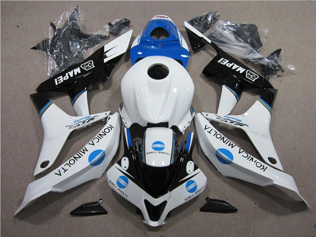 Azul Branco Preto Konica Minolta MAPEI Carenagem CBR 600RR 2007-2008 Azul Branco Preto Konica Minolta MAPEI Carenagem CBR 600RR 2007-2008