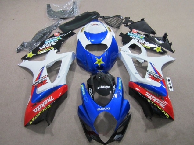 Azul Branco Rockstar Carenagem GSXR 1000 K7 2007-2008