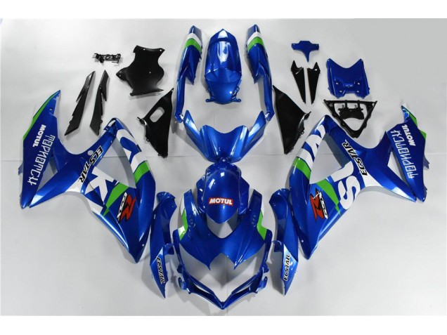 Azul Branco Verde Carenagem GSXR 600 / 750 K8 2008-2010 Azul Branco Verde Carenagem GSXR 600 / 750 K8 2008-2010