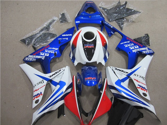 Azul Branco Vermelho HRC Carenagem CBR 600RR 2007-2008