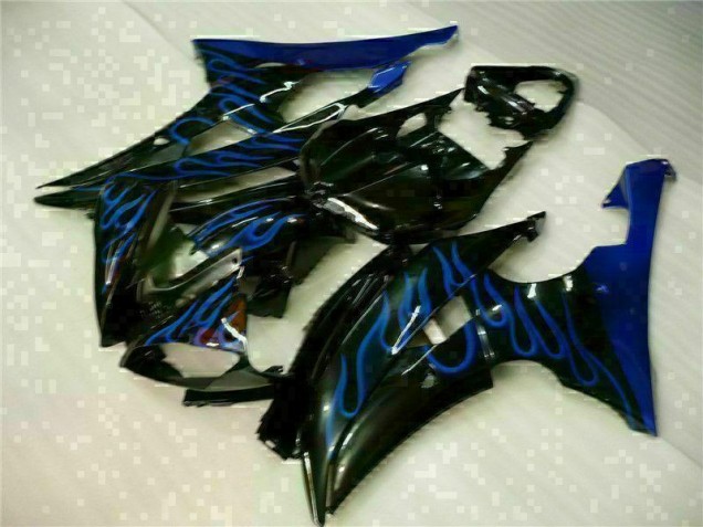 Azul Chama Preto Carenagem R6 2008-2016 Azul Chama Preto Carenagem R6 2008-2016