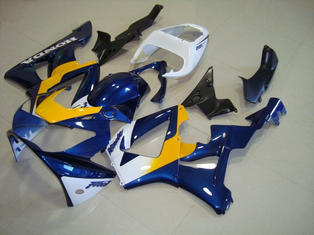 Azul Escuro Amarelo Branco Carenagem CBR 900RR 929 2000-2001 Azul Escuro Amarelo Branco Carenagem CBR 900RR 929 2000-2001