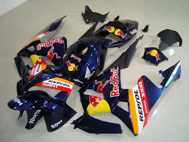 Azul Escuro Red Bull Repsol Carenagem CBR 600RR 2005-2006 Azul Escuro Red Bull Repsol Carenagem CBR 600RR 2005-2006