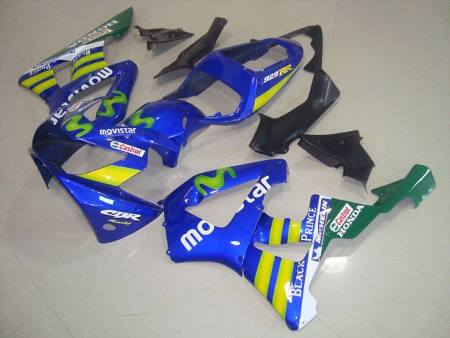 Azul Movistar Castrol Carenagem CBR 900RR 929 2000-2001 Azul Movistar Castrol Carenagem CBR 900RR 929 2000-2001