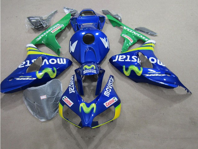 Azul Movistar Castrol Carenagem GSXR 600 K6 2006-2007 Azul Movistar Castrol Carenagem GSXR 600 K6 2006-2007