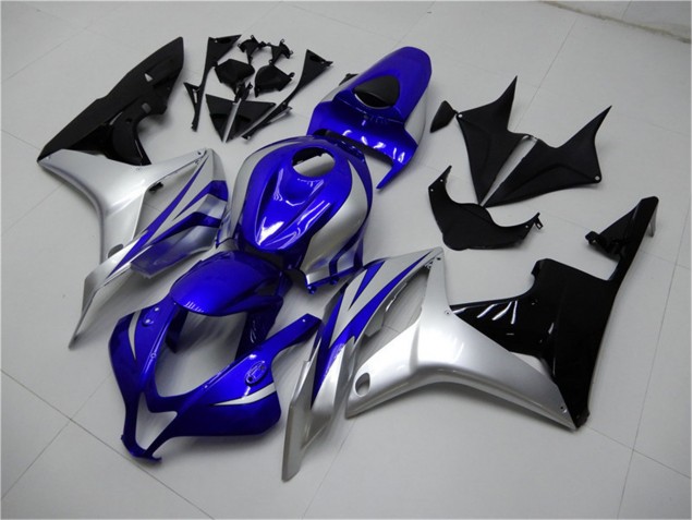 Azul Prata Preto Carenagem CBR 600RR 2007-2008 Azul Prata Preto Carenagem CBR 600RR 2007-2008