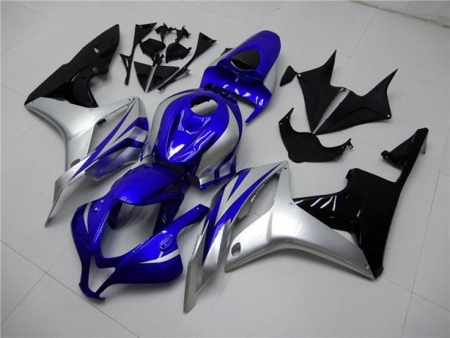 Azul Prata Preto Carenagem CBR 600RR 2007-2008 Azul Prata Preto Carenagem CBR 600RR 2007-2008