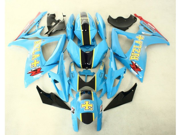 Azul Preto Abs Plástico GSXR 600 / 750 K6 2006-2007 Azul Preto Abs Plástico GSXR 600 / 750 K6 2006-2007
