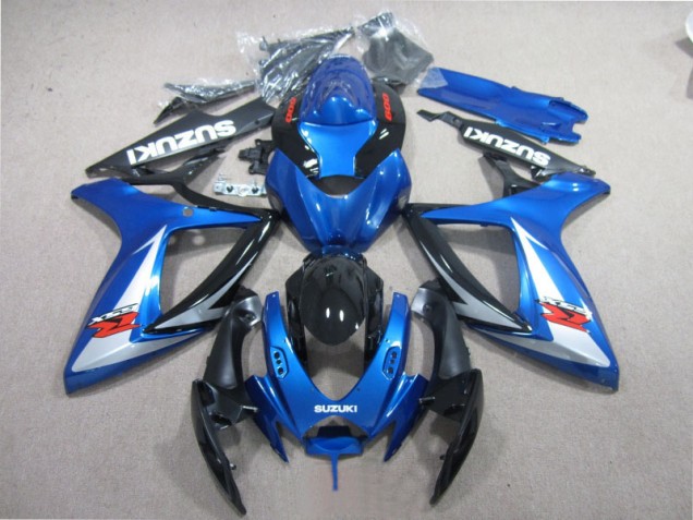 Azul Preto Branco Carenagem GSXR 600 K6 2006-2007 Azul Preto Branco Carenagem GSXR 600 K6 2006-2007
