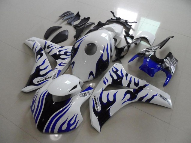 Azul Preto Chama Corrida Carenagem CBR 1000RR 2008-2011 Azul Preto Chama Corrida Carenagem CBR 1000RR 2008-2011