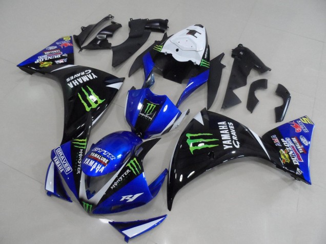 Azul Preto Monster Carenagem & Plástico R1 2012-2014 Azul Preto Monster Carenagem & Plástico R1 2012-2014