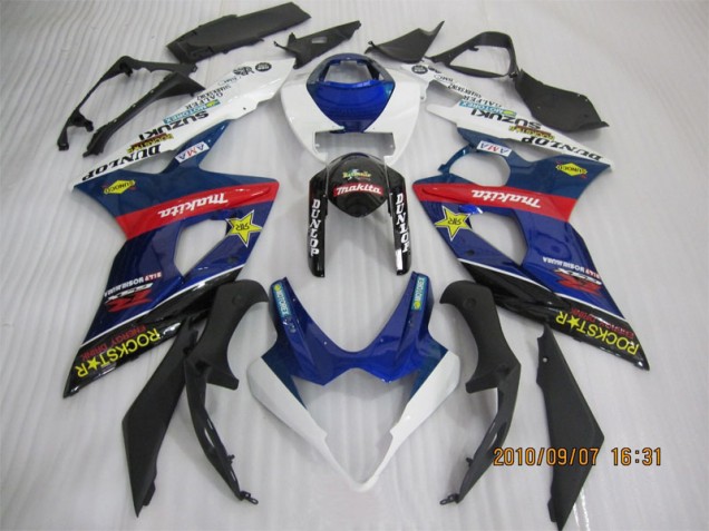 Azul Preto Rockstar Carenagem GSXR 1000 K5 2005-2006 Azul Preto Rockstar Carenagem GSXR 1000 K5 2005-2006