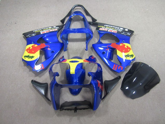 Azul Red Bull Ninja Carenagem ZX6R 2000-2002