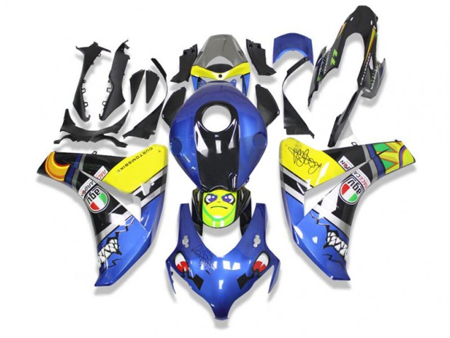Azul Tubarão Carenagem CBR 600RR 2009-2012 Azul Tubarão Carenagem CBR 600RR 2009-2012