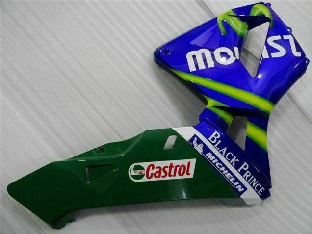 Azul Verde Movistar Castrol Carenagem CBR 600RR 2003-2004 Azul Verde Movistar Castrol Carenagem CBR 600RR 2003-2004