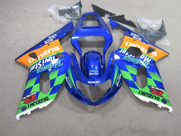 Azul Verde Telefumia Movistar Carenagem GSXR 600 K1 K2 K3 2001-2003