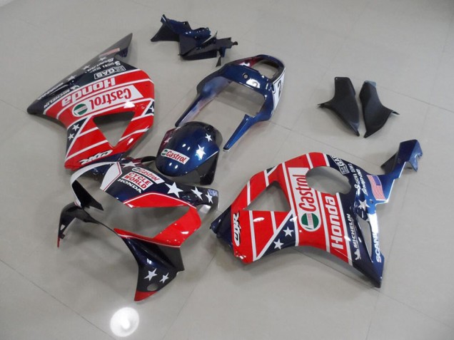 Azul Vermelho Cycle World Castrol Carenagem CBR 900RR 954 2002-2003 Azul Vermelho Cycle World Castrol Carenagem CBR 900RR 954 2002-2003
