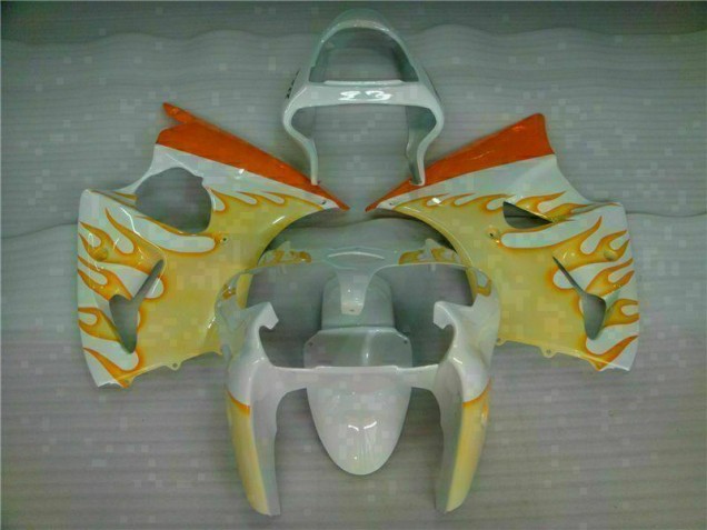 Branco Amarelo Chama Carenagem ZX6R 2000-2002
