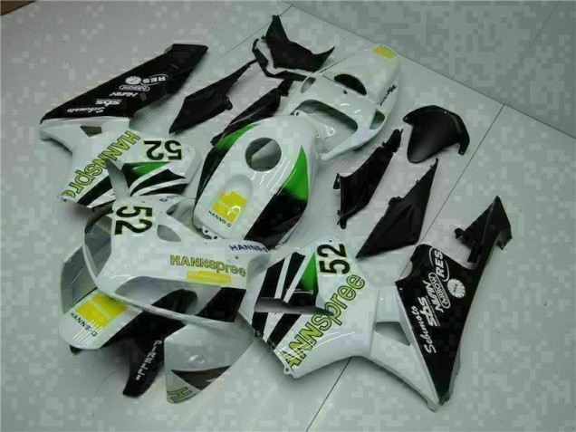 Branco Amarelo Verde 52 Carenagem CBR 600RR 2005-2006 Branco Amarelo Verde 52 Carenagem CBR 600RR 2005-2006
